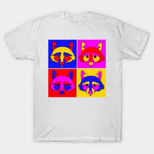 Pop Art Raccoon Print T-Shirt